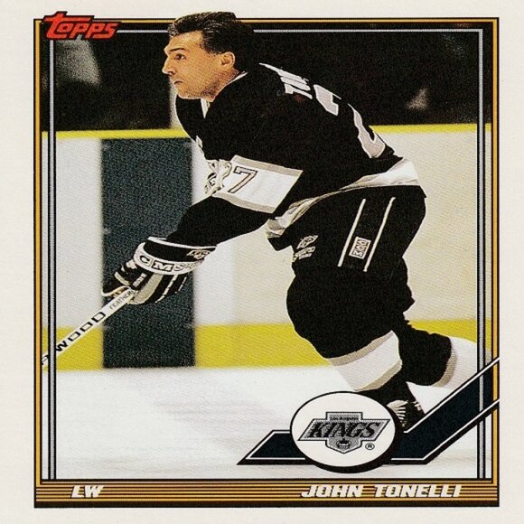 John Tonelli (Los Angeles Kings) 1991 Topps NHL Hockey Card - Card Number 161 - Picture 1 of 2